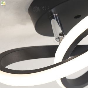 Modern Simple Aluminum Led Ceiling Lamp Built In Curved Shaped