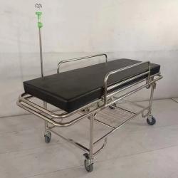China Stainless Steel Emergency Transfer Stretcher Bed With Iv Pole Safe Loading Castors for sale