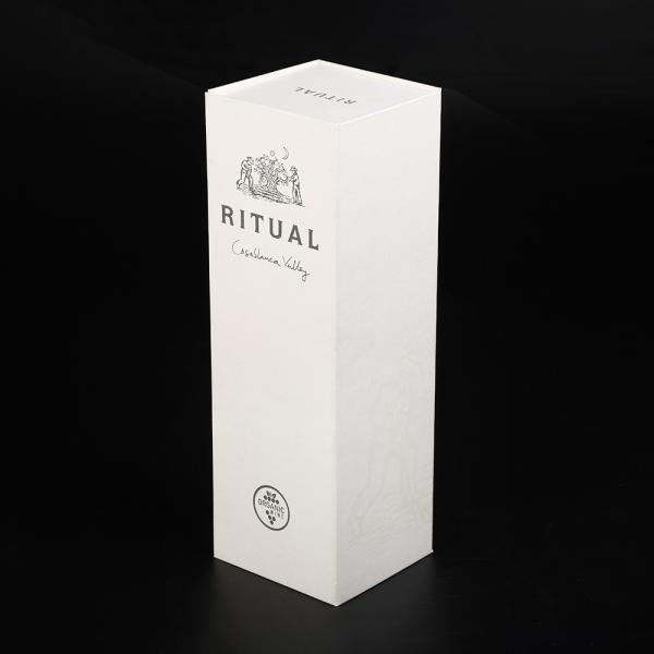 Magnetic Folding Cardboard Single Red Wine Bottle Gift Box For Shipping White
