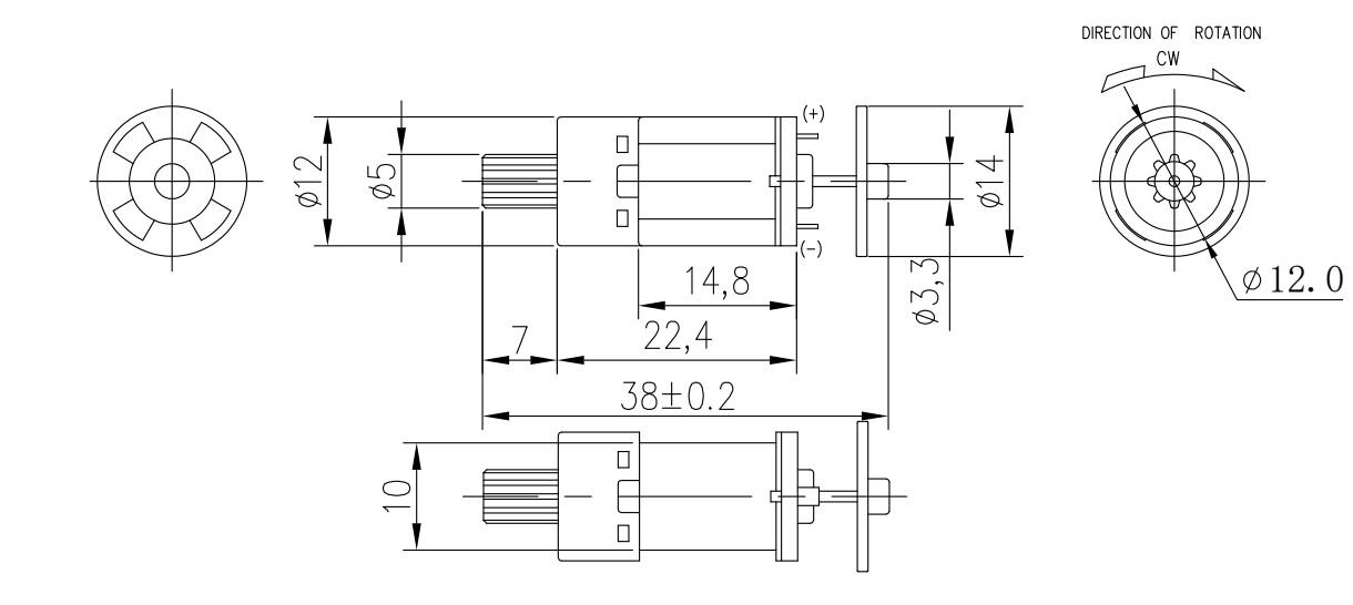 1.5v DC Gear Motor Rated 3350rpm For Juice Extractor Motor