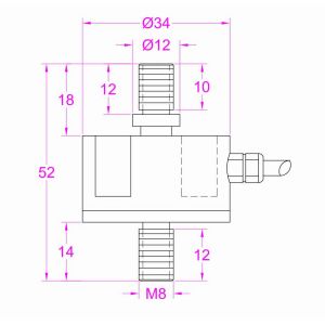Pull And Push Force Sensor 500N 1kN 2kN 3kN 5kN Pull Load Cell