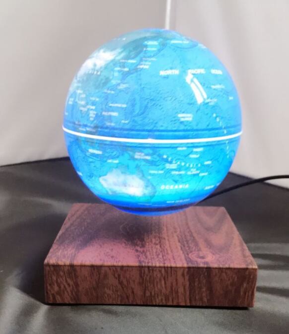 wooden base magnetic floating levitate 6inch globe lighting change colorful