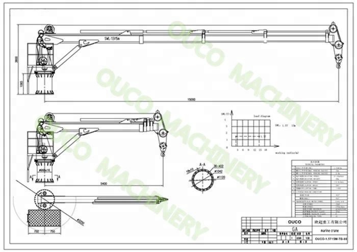 Factory Steel 0.35T 3.5M Telescopic Boom Crane Lifting Mini Knuckle mobile boat Marine