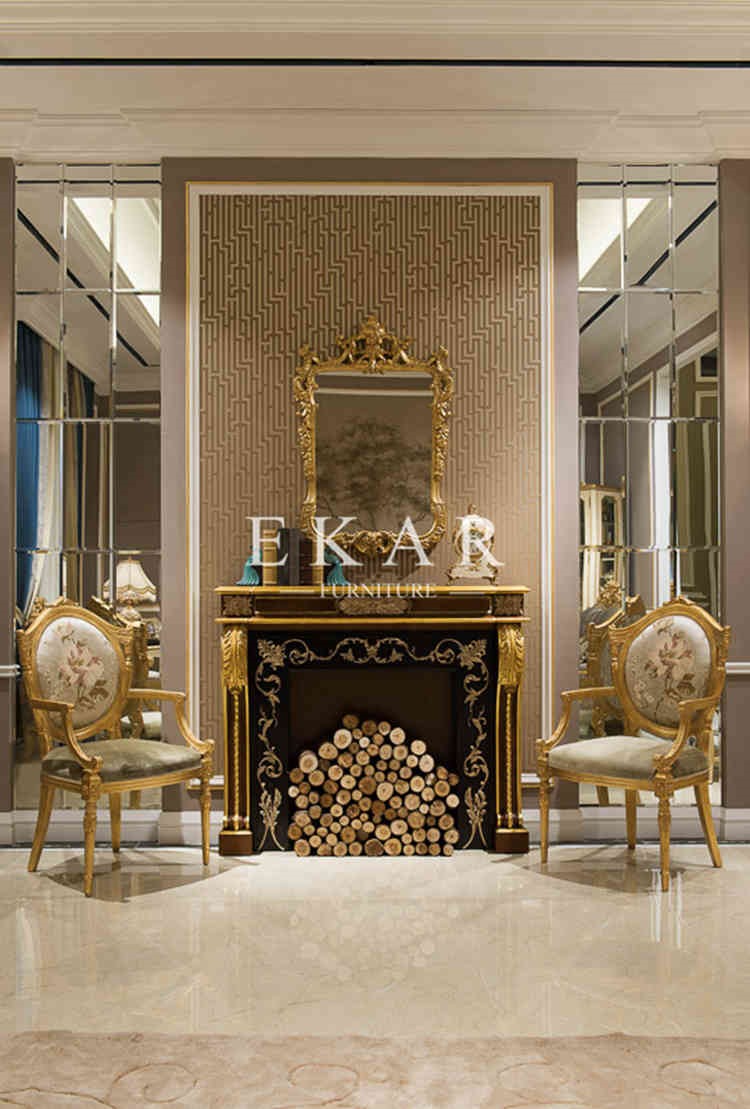 Livingroom Furniture Wood Carving Part Furniture Decorative Chairs Gilt Furniture