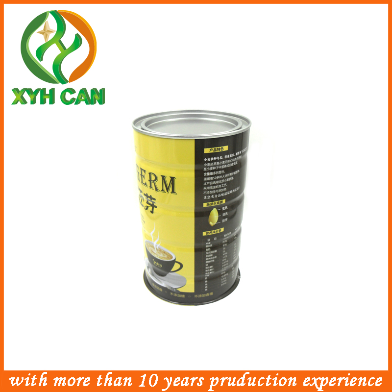 Food Tin Can Yellow Tea Silver Storage Deep Tins Embossing Printing