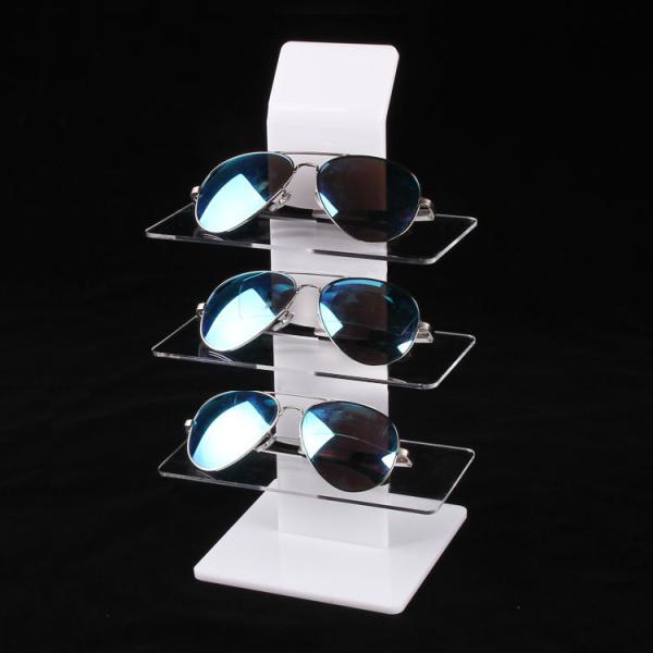 Clear White Acrylic Eyewear Display Rack Plexiglass Sunglasses Counter Shelf