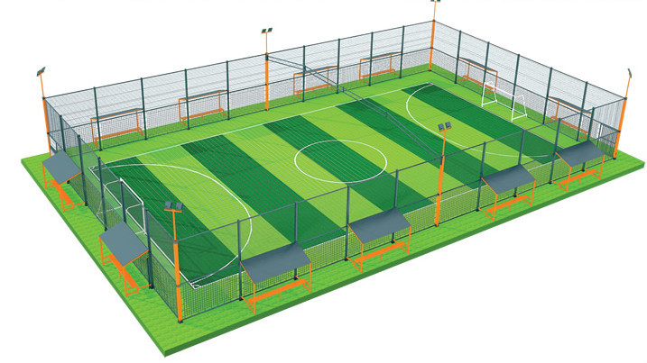 Stadium Cyclone Vinyl Covered Chain Link Fence 4.0mm Wire Dia