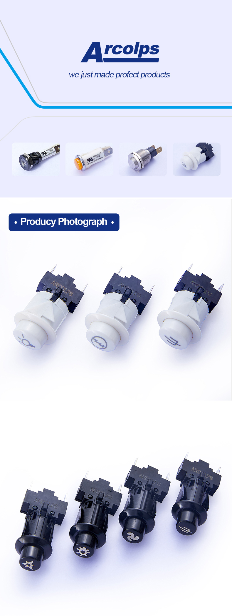 Precision 10A 250V Push Button Switch With Accurate Actuation