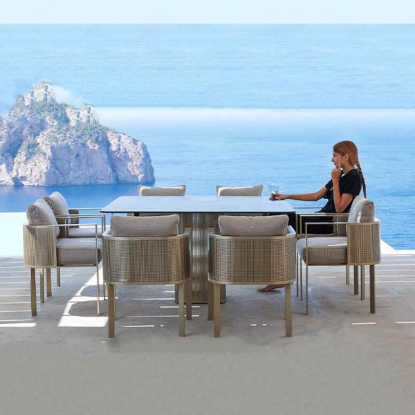 Exquisite appearance Customized Outdoor Garden Stainless Steel Table Chair Set