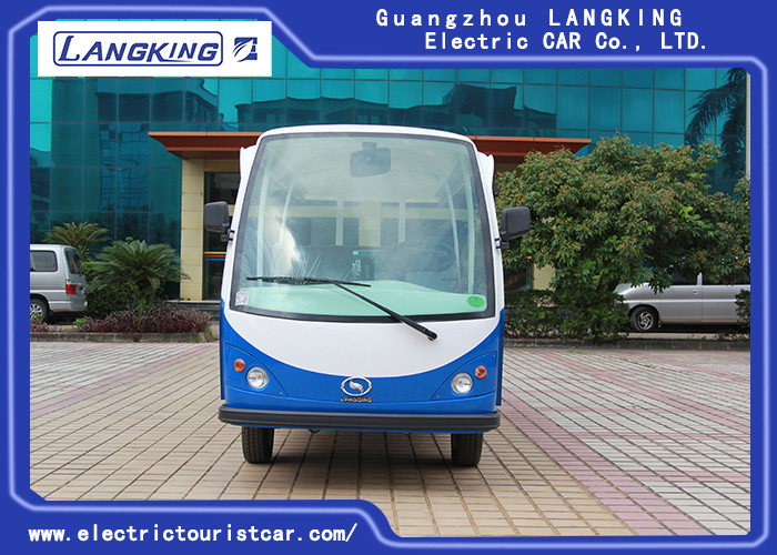 72V 14 Seats Electric Shuttle Vehicles For Multi Passenger 28km/H Max. Speed Balck Seat With Curtain