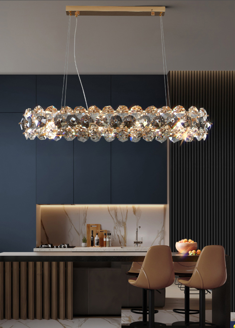 Smoke gray crystal chandelier for living room round hanging lamp decorative lights for room(WH-CY-233)
