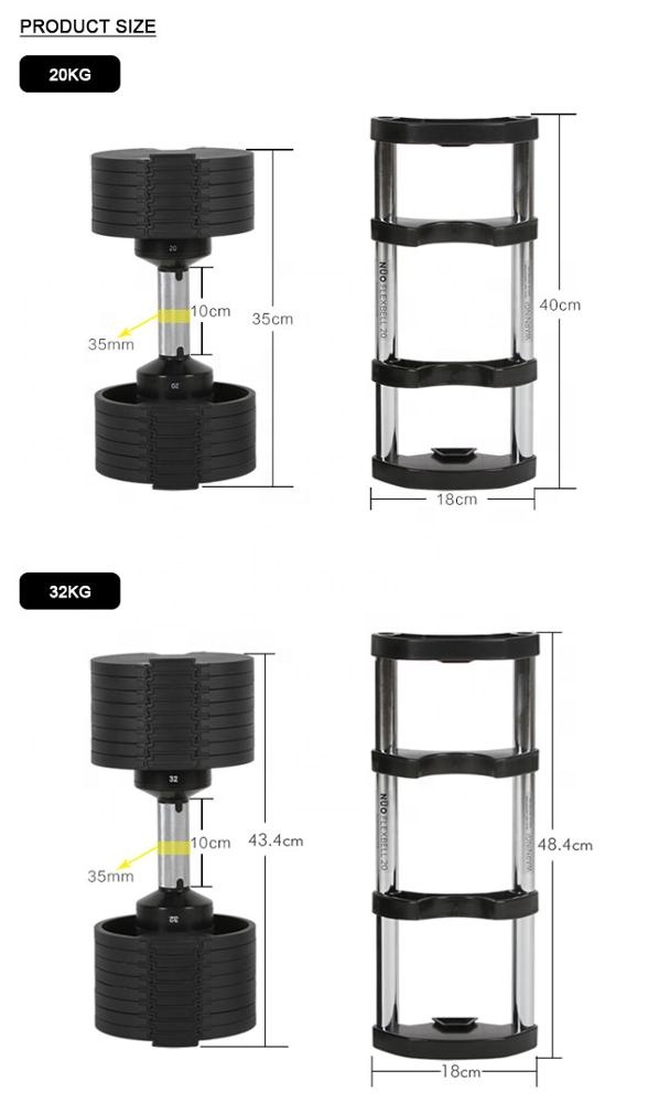 Home Gym Fitness Equipment Strength Training Free Weights Adjustable Dumbbell