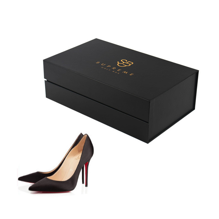 Empty Luxury Hard Custom Cardboard Shoe Boxes Recyclable Matte Lamination