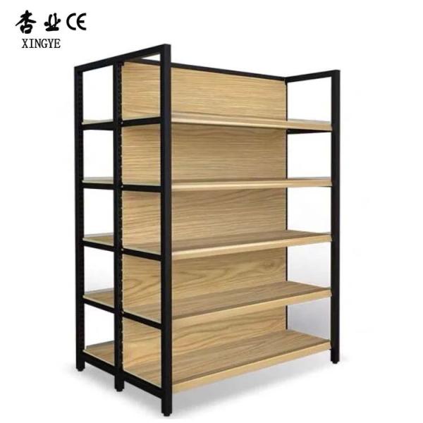 Factory Customized Color Size Wood Grain Shelf Wood Supermarket Shelves Display