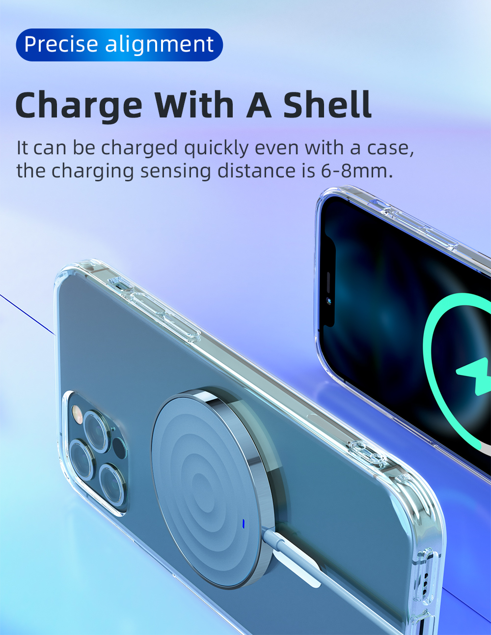 MicroWave Magnetic Wireless Fast Charger 15W Wireless Charger With Lamp For Ip 12