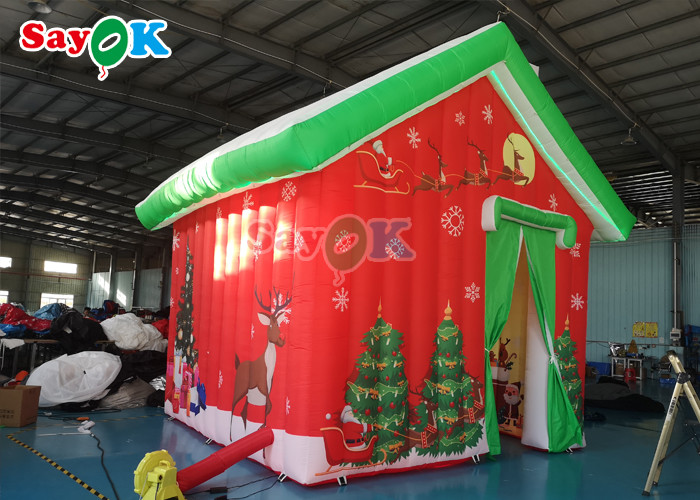 Outdoor Inflatable Holiday Decorations Inflatable Christmas House 4.6x4.6x5mH