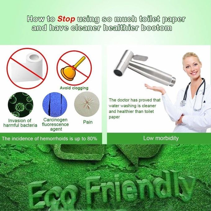 Thumb Pressure ABS Toilet Spray Shattaf Hand Held Chrome Plating