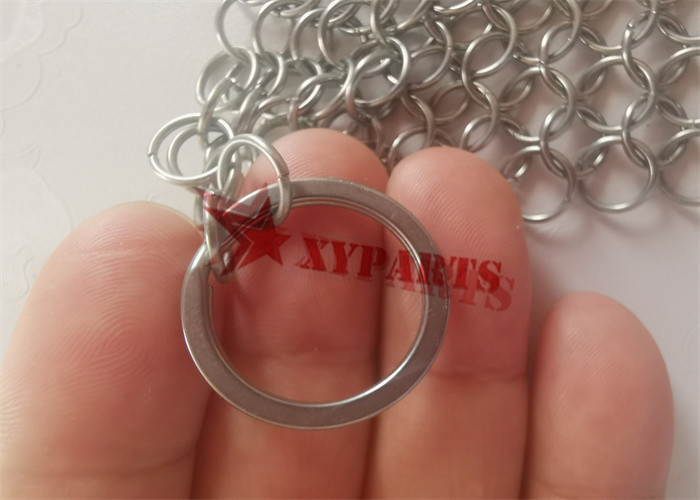 4'' X4 '' Food Grade Square Shape Chainmail Scrubber For Cast Iron Skillet