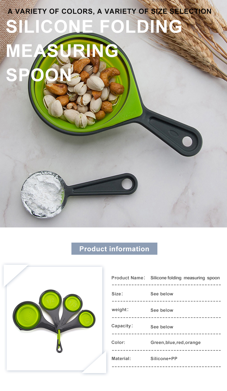 Collapsible Silicone Measuring Cups And Spoon Set