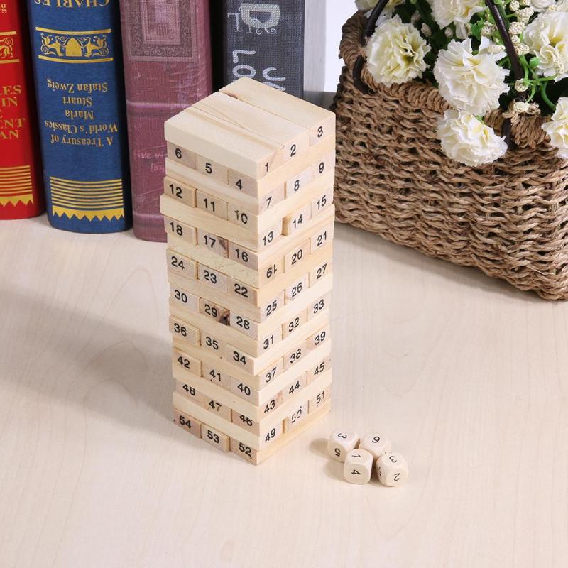 Digits Domino Wooden Building Blocks Toy Tower Stacking Game