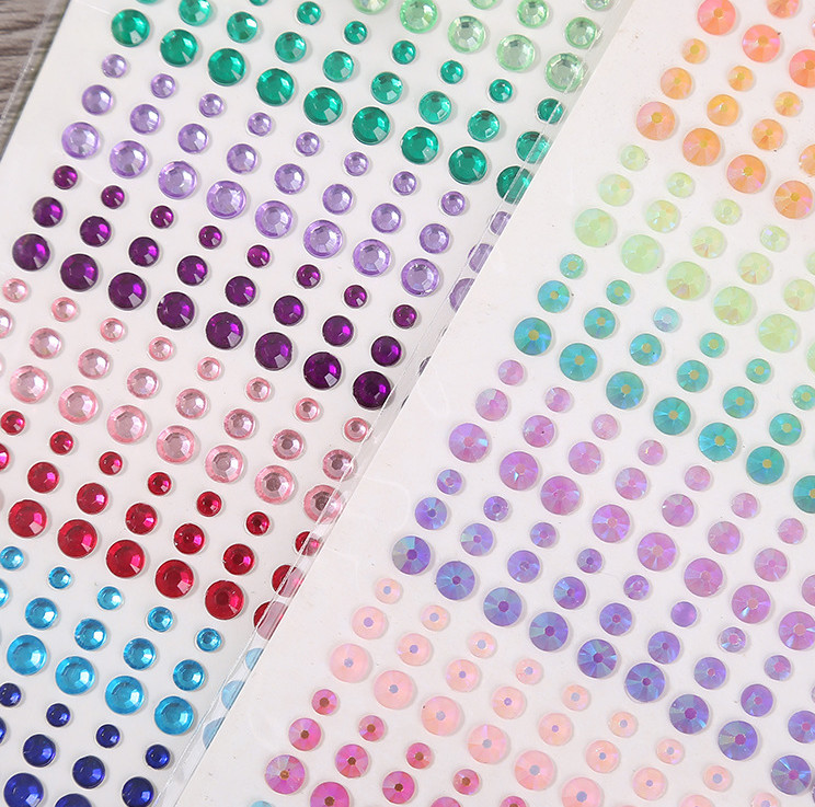 3D Acrylic Self Adhesive Stickers for kids diy craft and Decal Mobile Scrapbooking diamond pearl gem drill stickers OEM