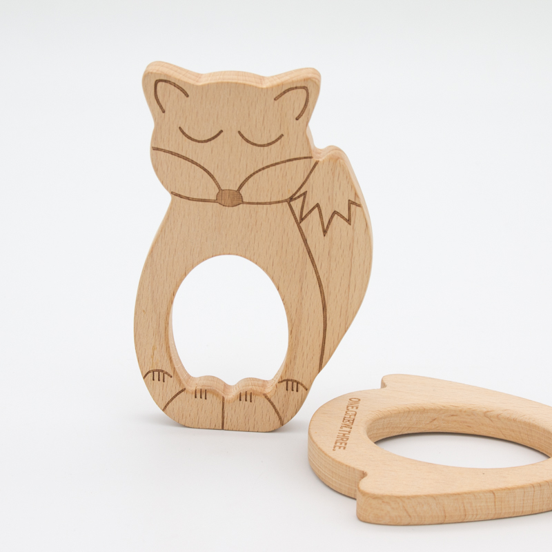 Handmade Wooden Teeth Ring for Baby Wooden Animal Shaped teeth ring
