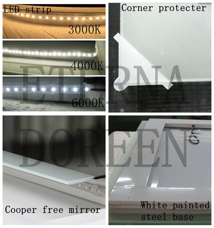 Glass Oval Shape Round Smart Touch Screen LED Bathroom Vanity Mirror with Dimming