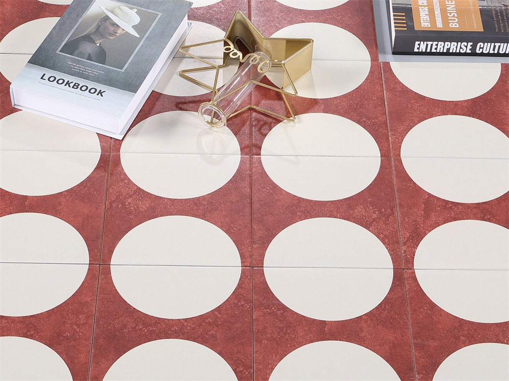 Red And Beige 20x20cm Inside Wall Ceramic Rustic Tile And Firebrick Tiles For Bathroom And Living Room
