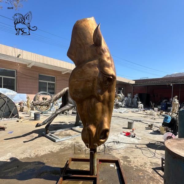 Big Horse Head Bronze Sculpture Metal Animal Statue Home Decor Large Outdoor