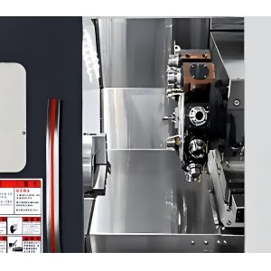 Slant Bed CNC Turret Lathe With C Axis Live Tooling Collet Chuck