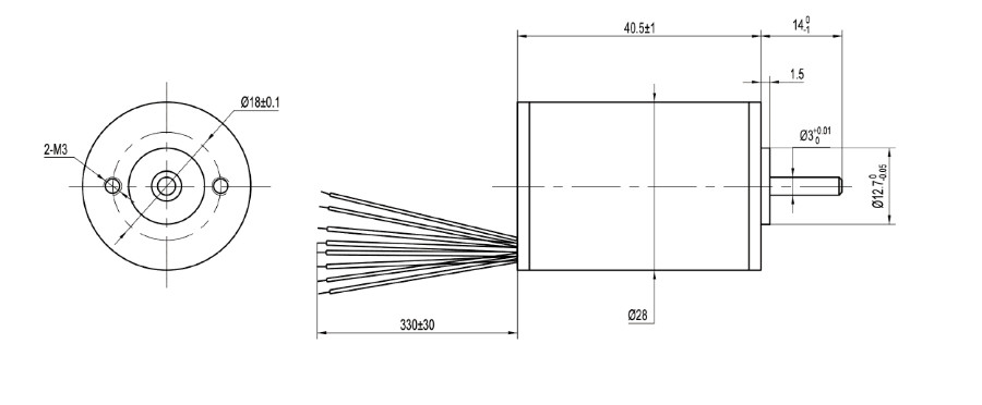 28mm Brushless Dc Motor Nema 11 12v 24v 4 Poles 3 Phase Light Weight 3000 Rpm