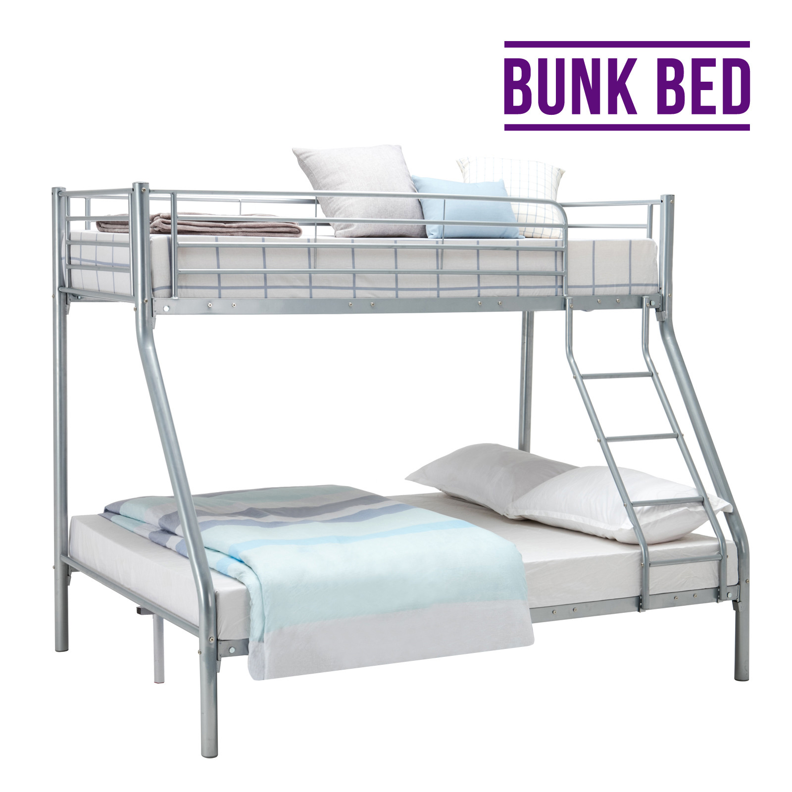 Custom Iron Tube Bed , Industrial Metal Bunk Beds Glossy Finish