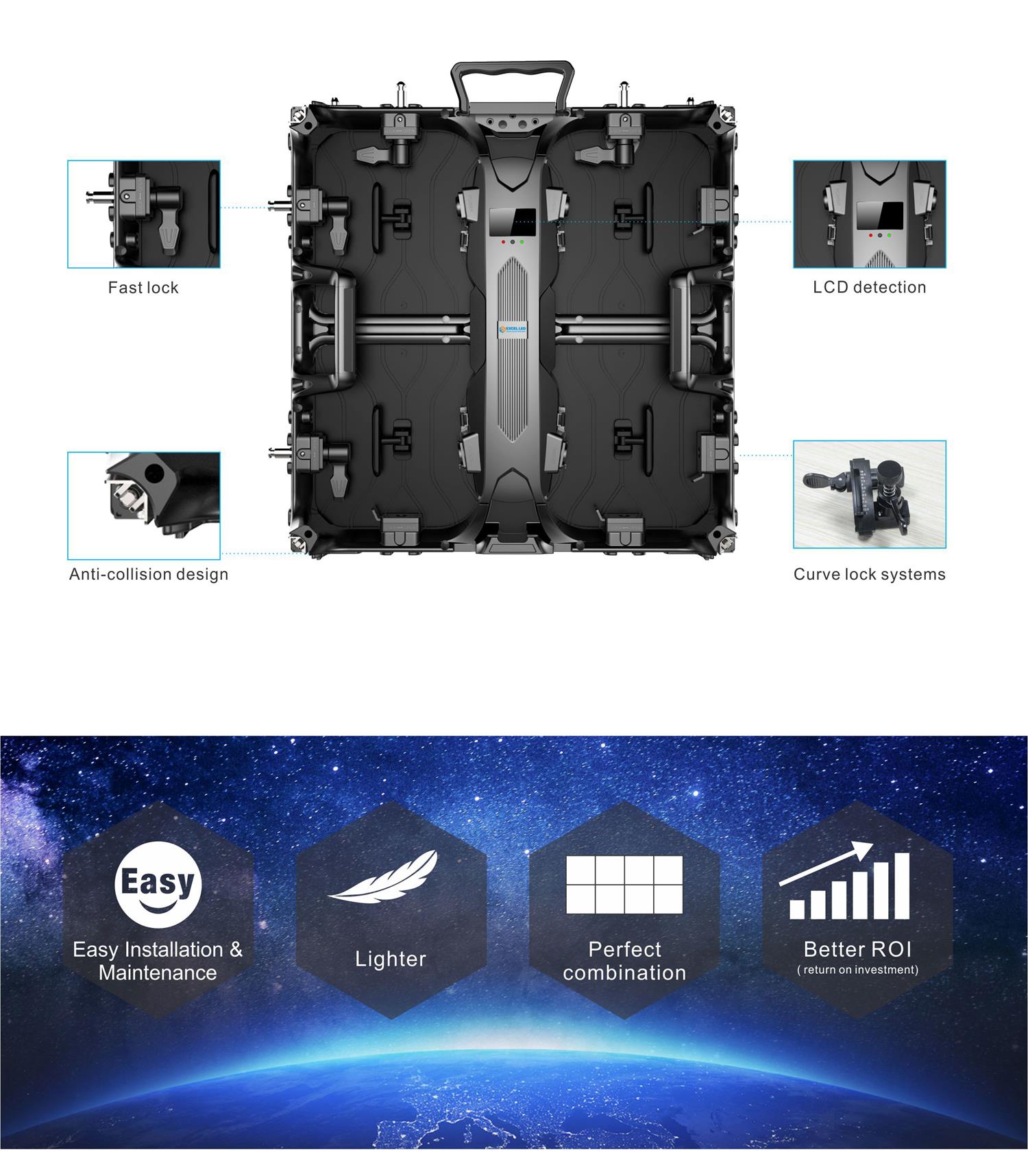 Excel P3.4 P3.91 P4.81 high brightness 4500CD outdoor full color rental led video wall use for stage show