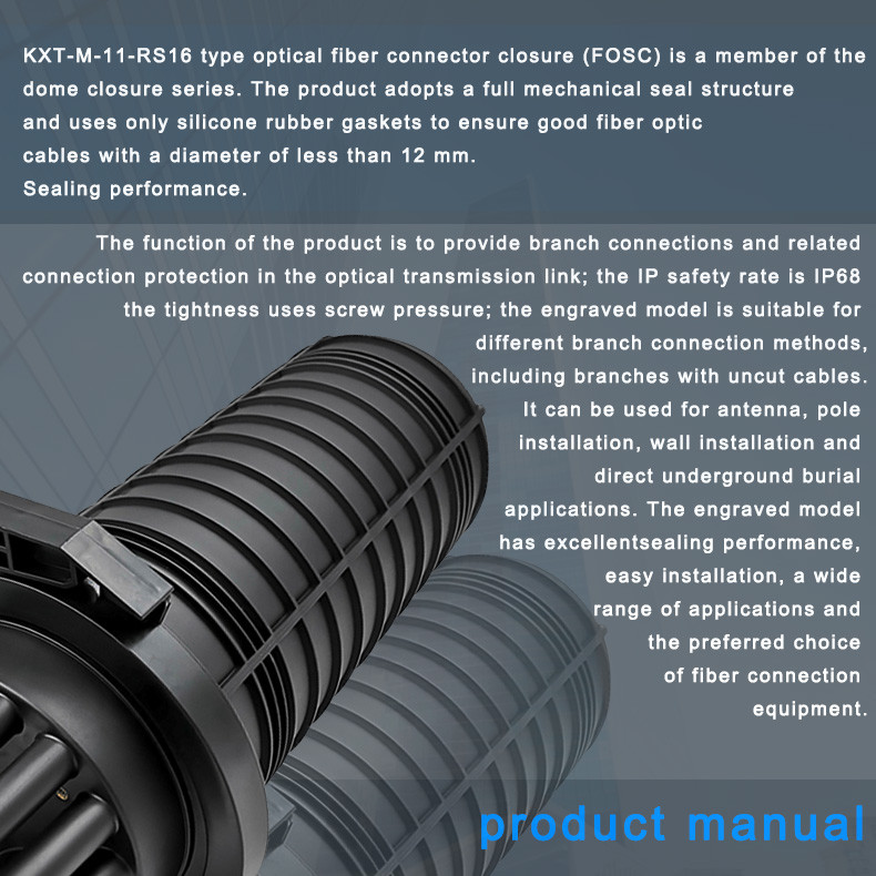 Black MPP Material 1*16 Splitting Fiber Optic Closure