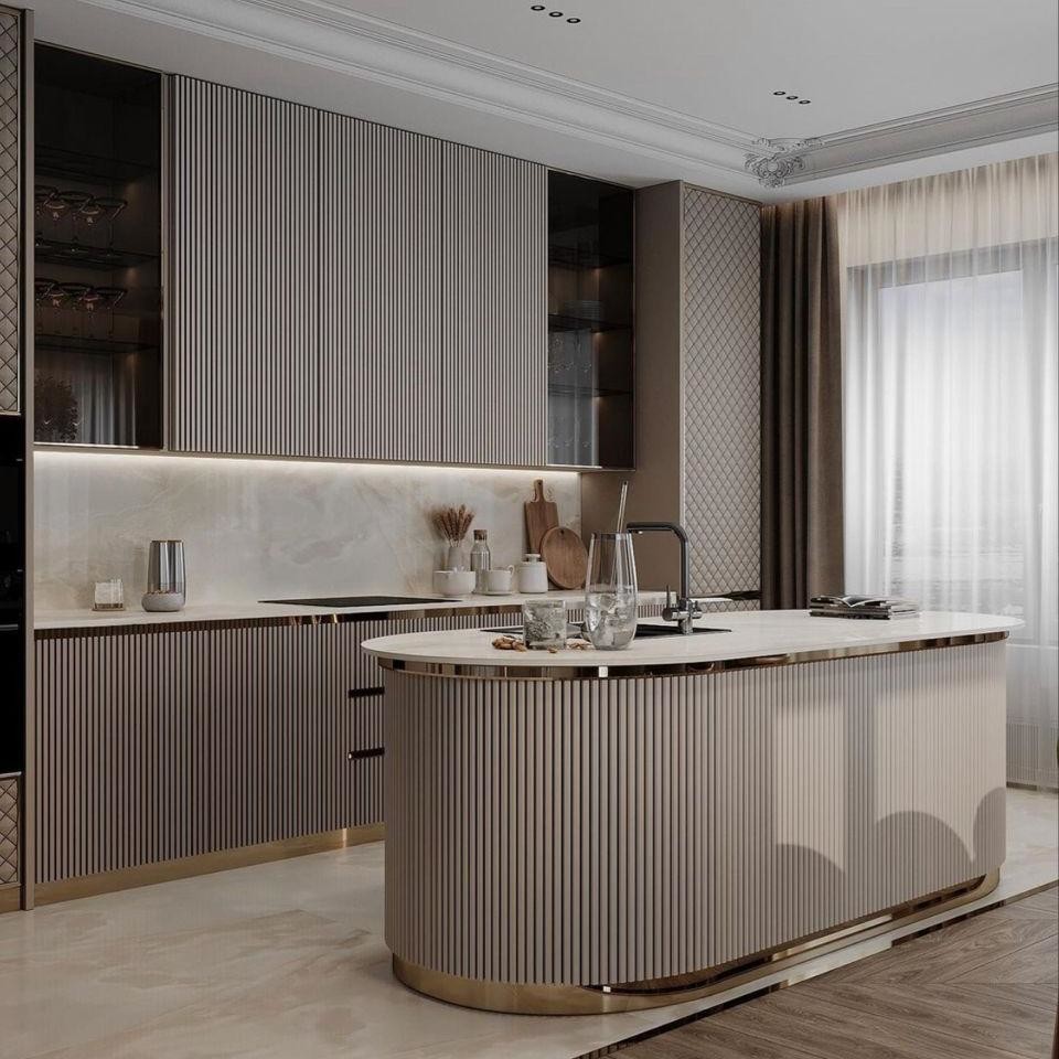 Kitchen Furniture Luxury Wooden Wall Hanging Smart Custom Small Home Modular Kitchen Cabinet Modern Design