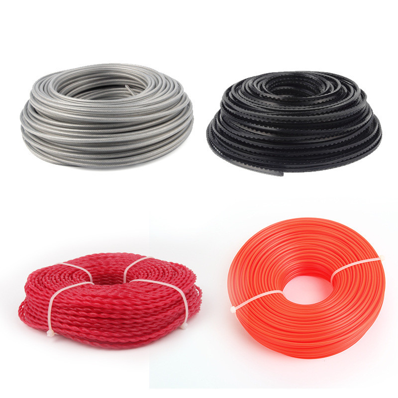 Round Orangge Nylon Trimmer Line Brush Cutter Nylon Weed String 15m Card Head