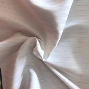  75*75 Yarn Count 100% Polyester Jacquard Fabric for Lady Dress in White Color Manufactures