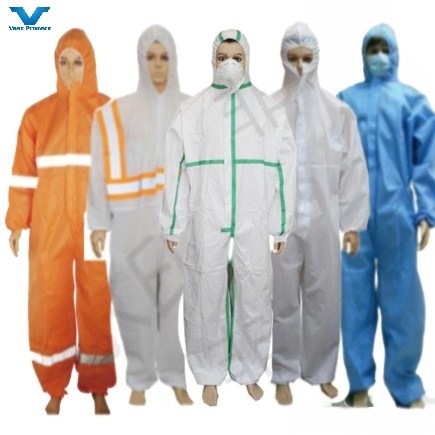 Type4/5/6 Microporous Protective Non-Sterile Coverall with Sitck Strip
