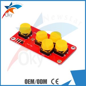 Black + Yellow Arduino Bluetooth Module 5-Key Keyboard Module