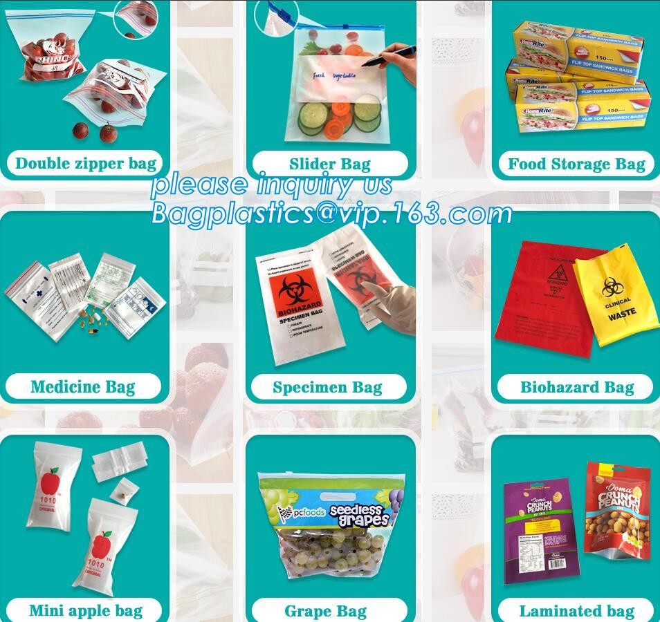 reusable custom apple k bags, Mini apple plastic baggies, Recycled Clear Mini Heavy Duty k Bag apple baggie