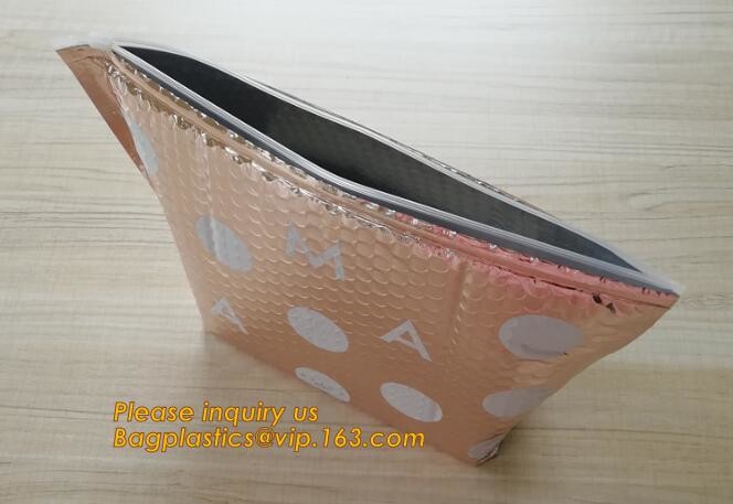 air mail metallic holographi rose gold bubble padded mailer / Zip lockkk bubble bag/ slider bubble bag,Holographic Factory
