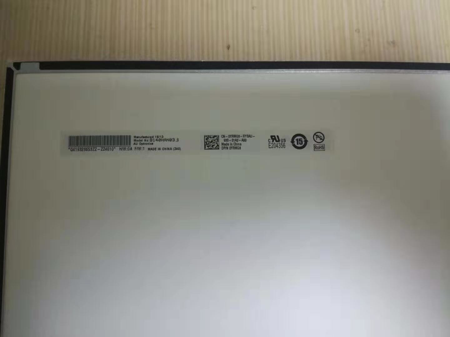 AUO 14 Inch Destop Lcd Pannel B140HAN03.9 300CD/M2 30 Pin Glass Oled Material
