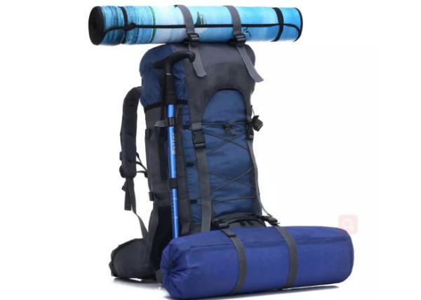 Multifunction 60l Front Wall Outdoor Hiking Bag , Camping Trekking Molle