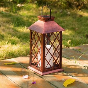 Hanging Lantern 3500K Solar LED Garden Lights With Candle Flicker