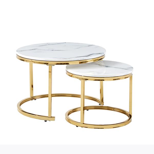 Quality Iron Simple Round Slate Coffee Table Living Room Nordic Home Marble Coffee Table for sale