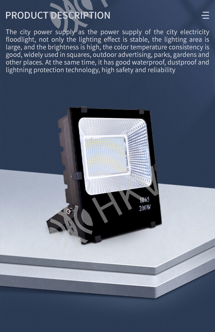Black Adjustable Outdoor Waterproof Light 10/30/50/100/150/200W Exterior Street Floodlight