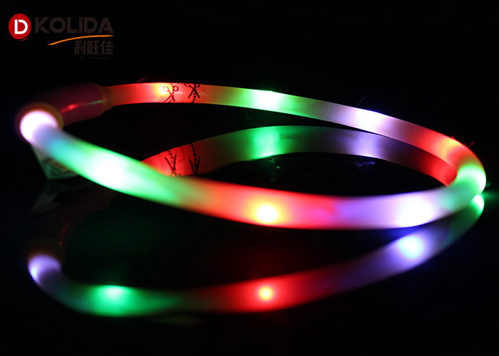 USB Rechargeable Flashing Light LED Dog Necklace Waterproof Easy Walking For Doggies