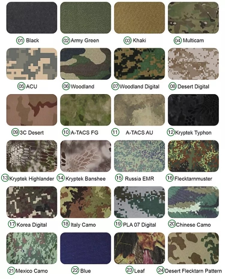 Military Cloth Tactical Uniform Fabric Teflon Three-proof / Anti-infrared / Anti-ultraviolet / Anti-mosquito Camouflage Cloth