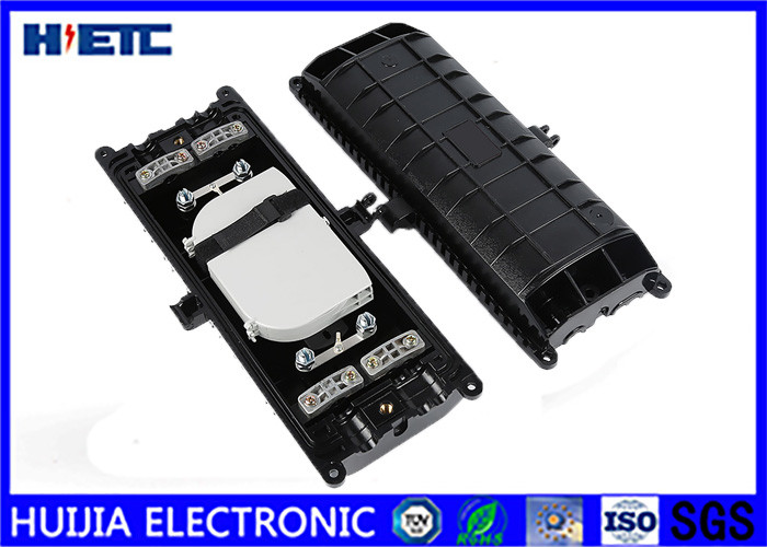 Black Horizontal Fiber Optic Splice Closure , Outdoor Fiber Splice Enclosure