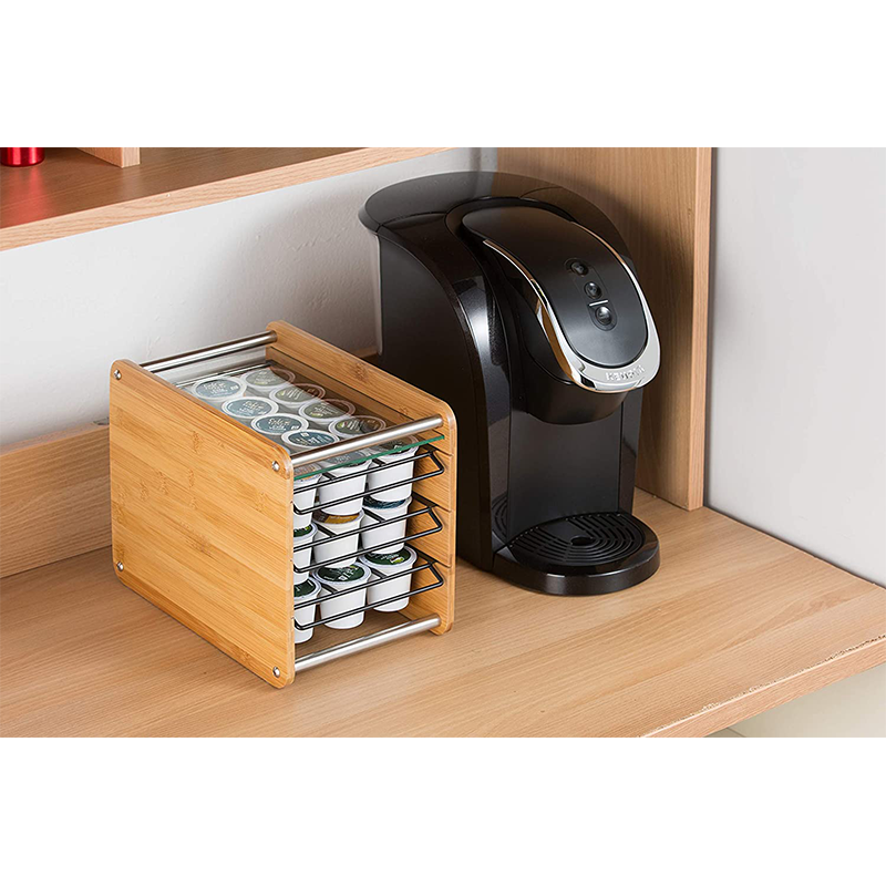 Conveniently Organize Your Coffee Pods with this Sustainable Bamboo Holder and Drawer
